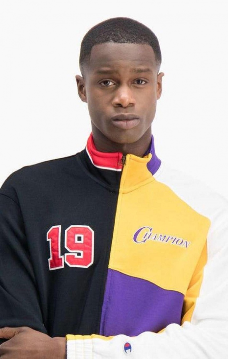 Champion NBMIX Patchwork 'Champion 19' Basketball Jacket Jakker Herre Svarte | 8597-TPWIL