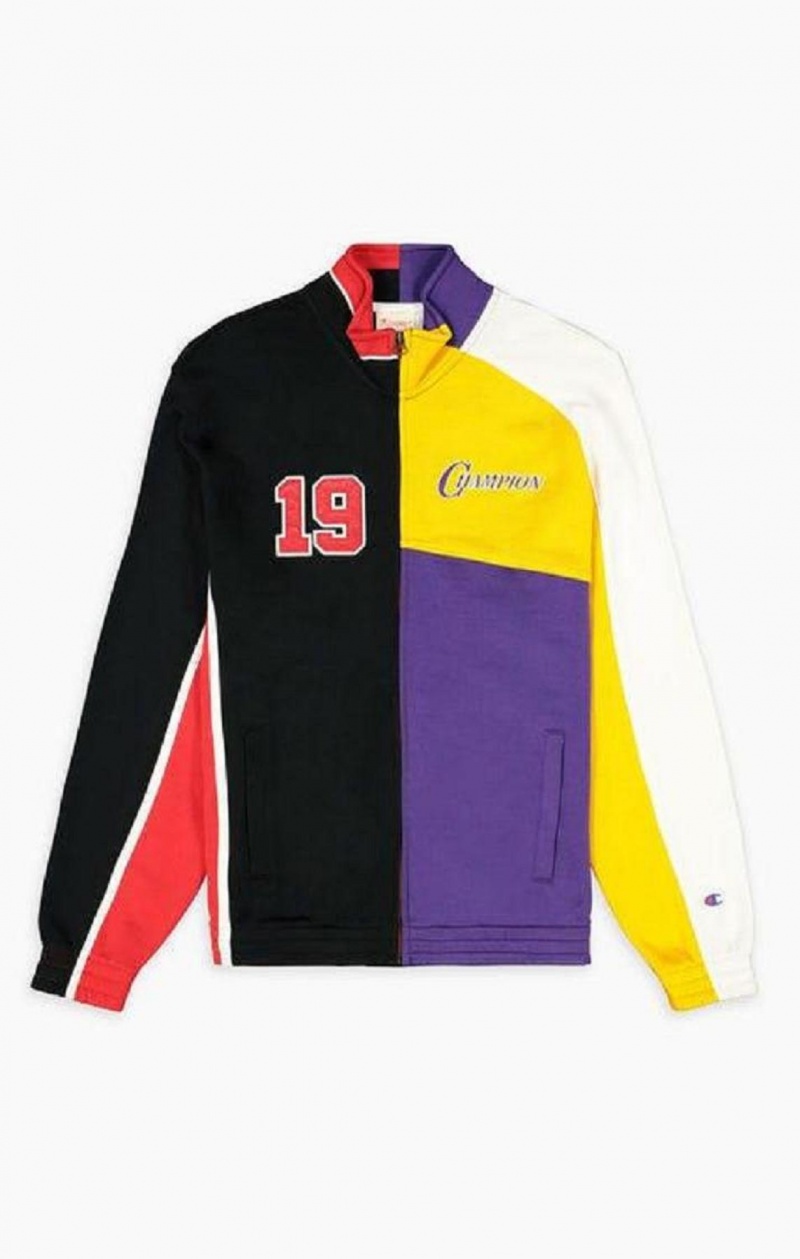 Champion NBMIX Patchwork 'Champion 19' Basketball Jacket Jakker Herre Svarte | 8597-TPWIL