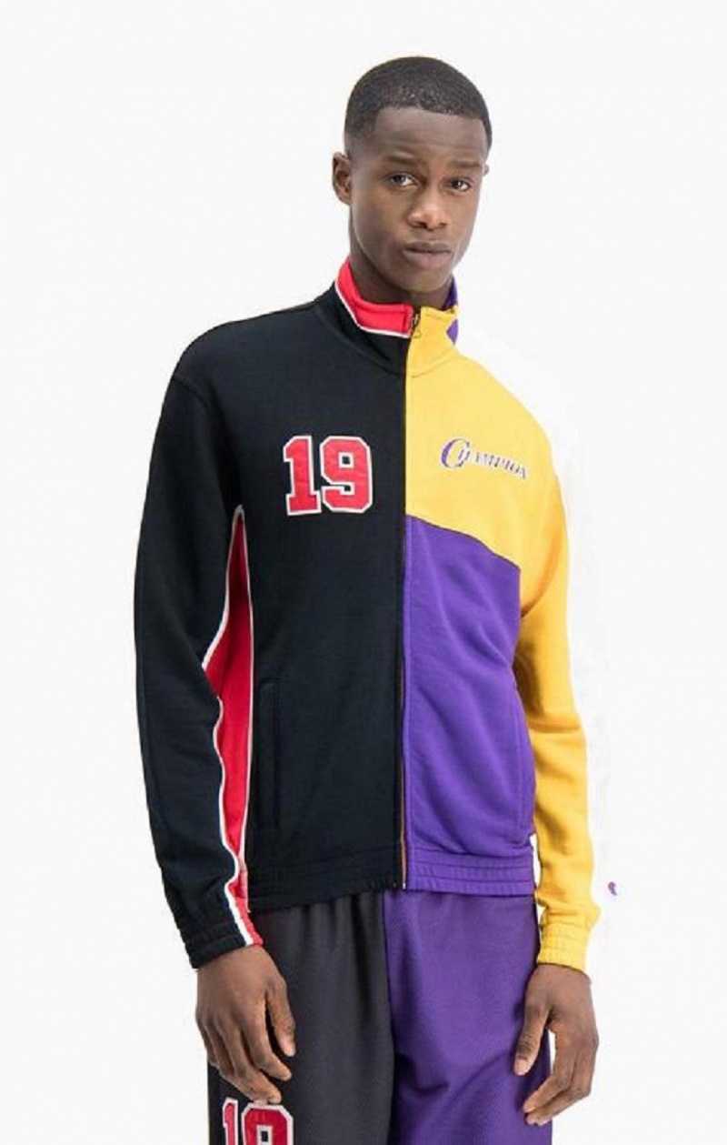 Champion NBMIX Patchwork \'Champion 19\' Basketball Jacket Jakker Herre Svarte | 8597-TPWIL