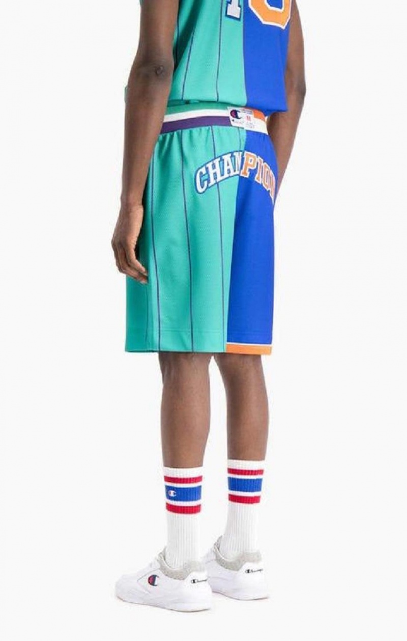 Champion NBMIX Patchwork 'Champion 19' Basketball Shorts Shorts Herre Blå | 8210-LWABK