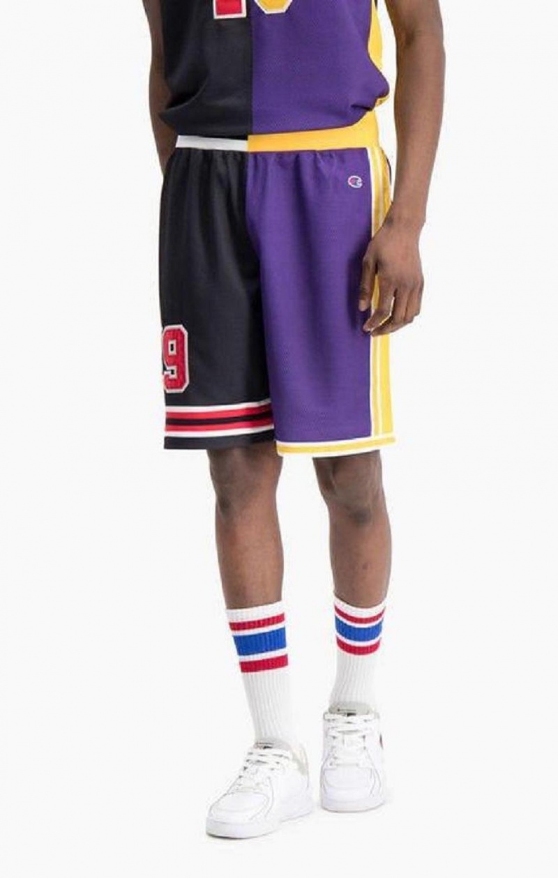 Champion NBMIX Patchwork 'Champion 19' Basketball Shorts Shorts Herre Svarte Lilla | 5740-JKRBA