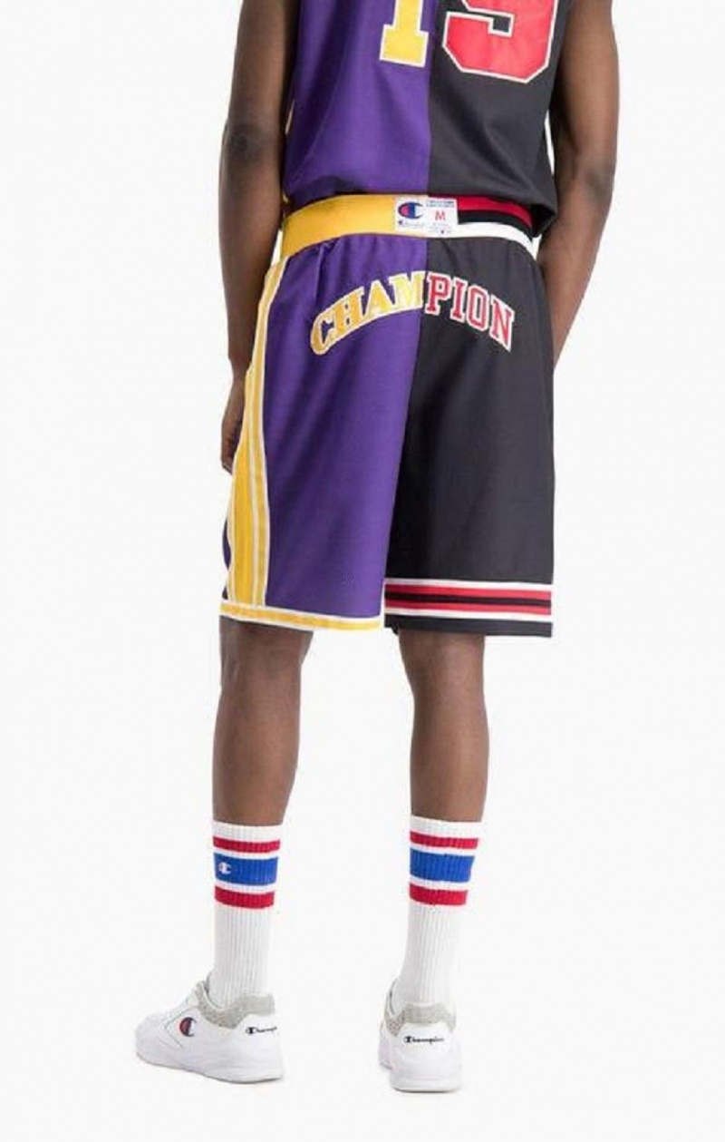 Champion NBMIX Patchwork 'Champion 19' Basketball Shorts Shorts Herre Svarte Lilla | 5740-JKRBA