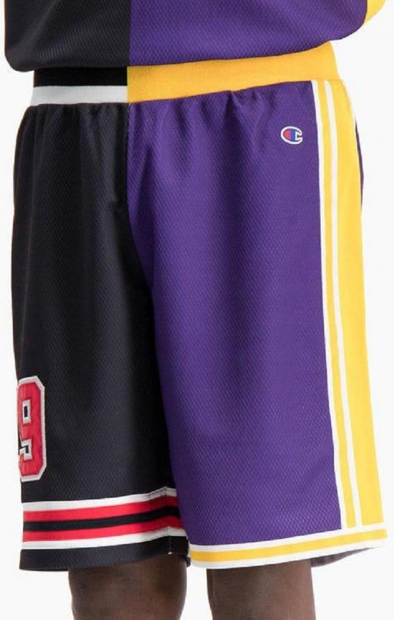 Champion NBMIX Patchwork 'Champion 19' Basketball Shorts Shorts Herre Svarte Lilla | 5740-JKRBA