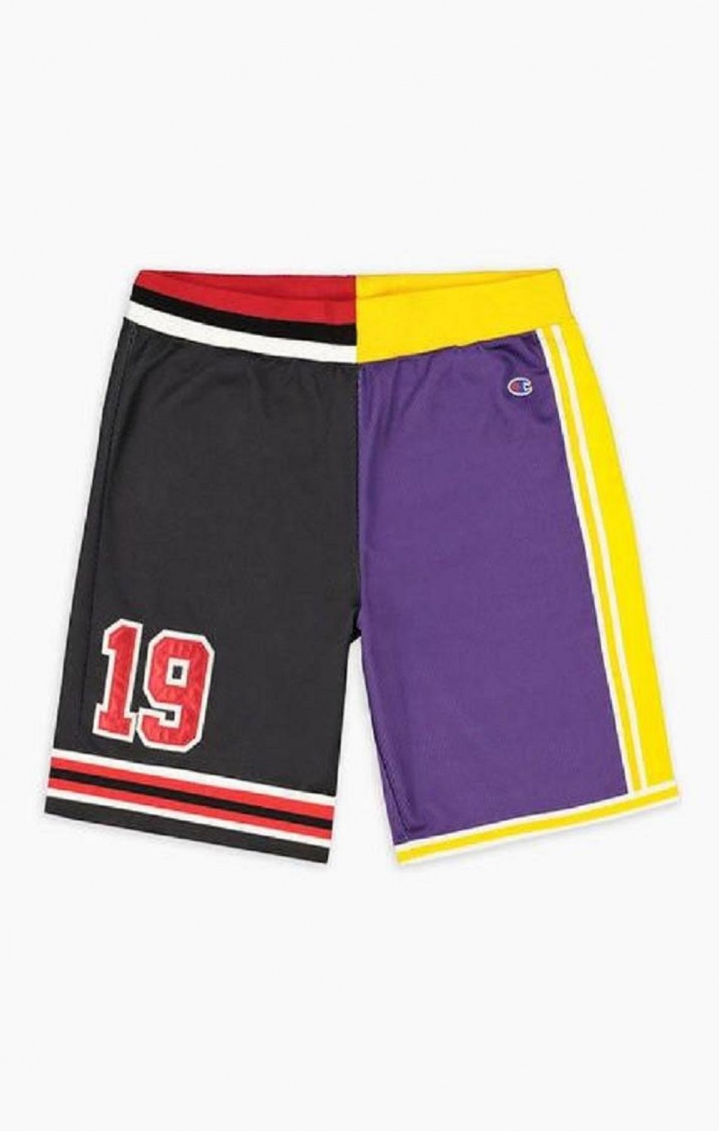 Champion NBMIX Patchwork 'Champion 19' Basketball Shorts Shorts Herre Svarte Lilla | 5740-JKRBA