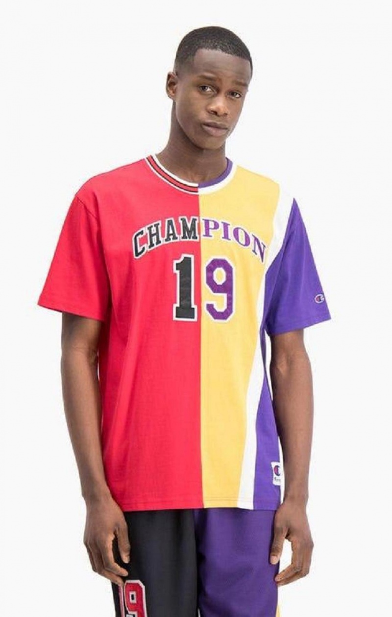 Champion NBMIX Patchwork 'Champion 19' Basketball T-skjorte Herre Rød | 1604-LSVXD