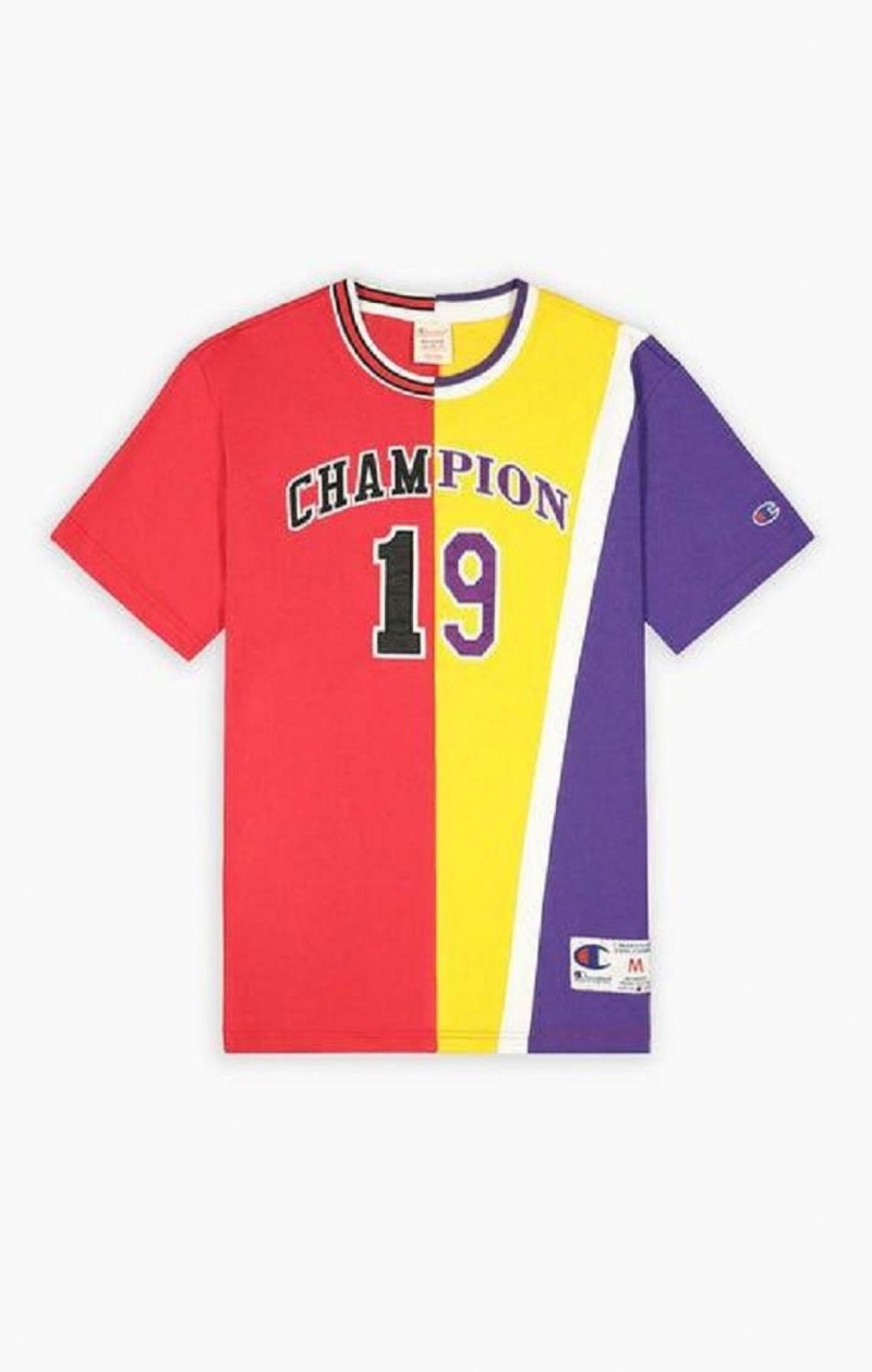 Champion NBMIX Patchwork 'Champion 19' Basketball T-skjorte Herre Rød | 1604-LSVXD