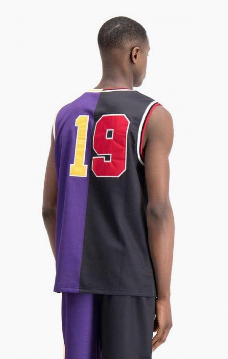 Champion NBMIX Patchwork 'Champion 19' Basketball T-skjorte Herre Svarte Lilla | 2958-ETDBG