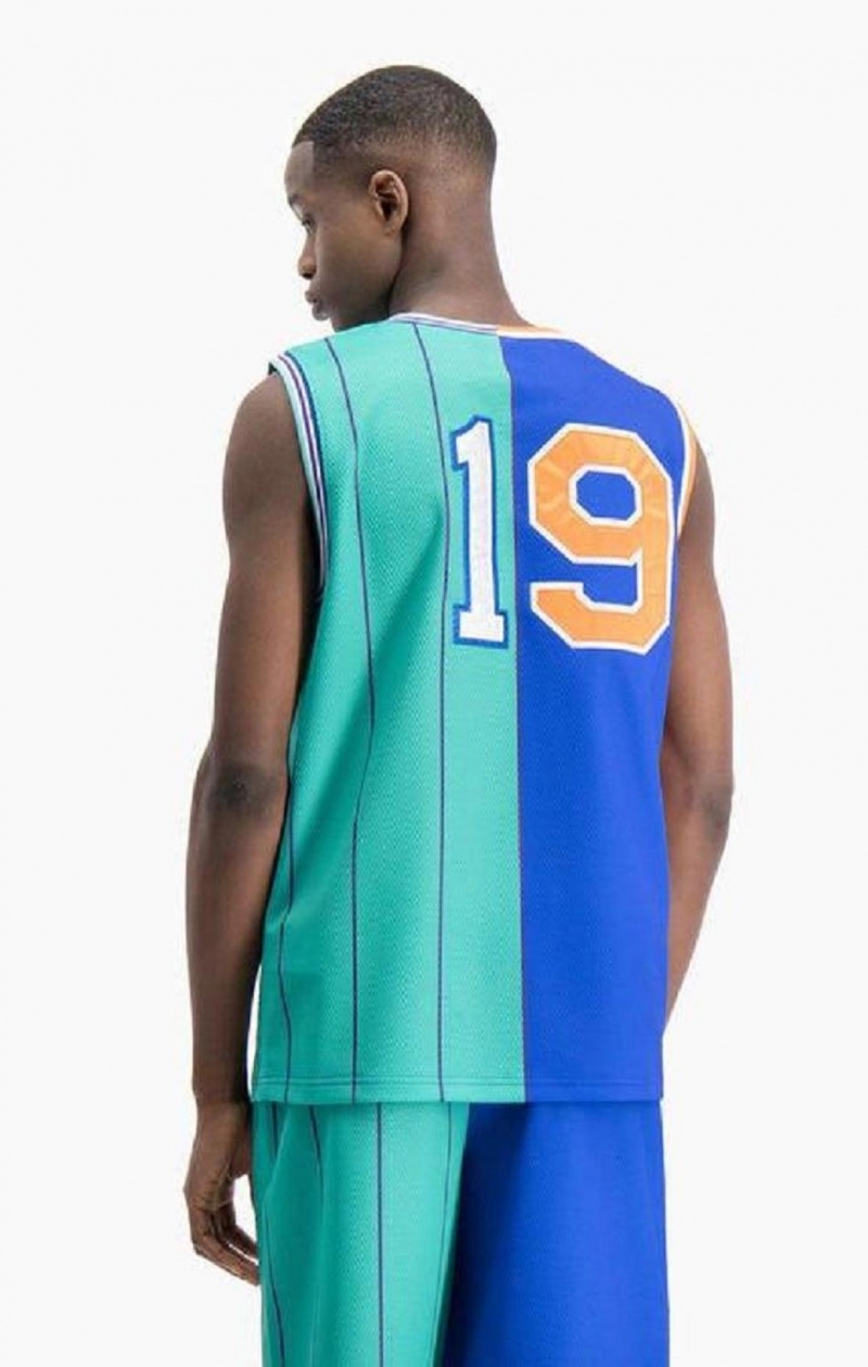 Champion NBMIX Patchwork 'Champion 19' Basketball T-skjorte Herre Blå | 9853-VINEZ