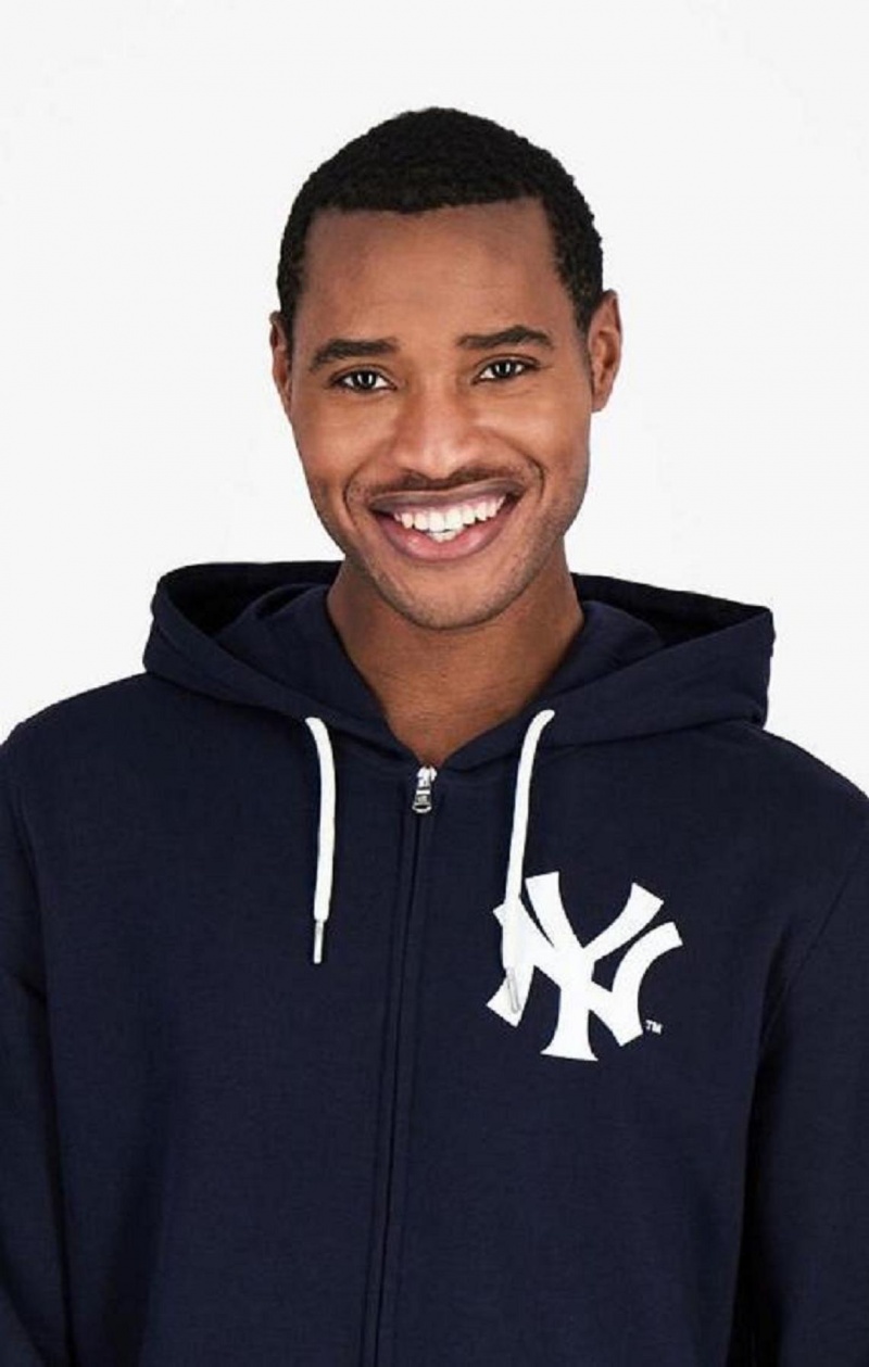 Champion New York MLB Hoodie Hettegenser Herre Mørke Blå | 4735-NYDAJ