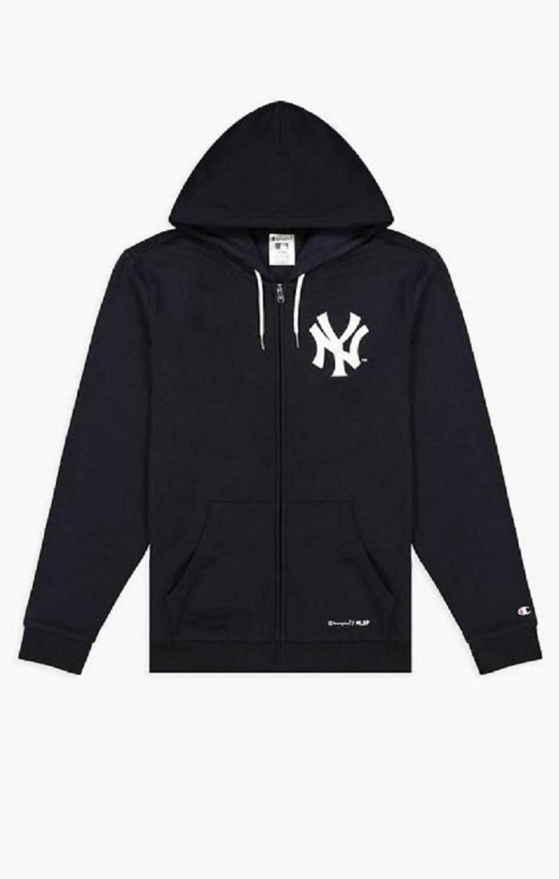 Champion New York MLB Hoodie Hettegenser Herre Mørke Blå | 4735-NYDAJ