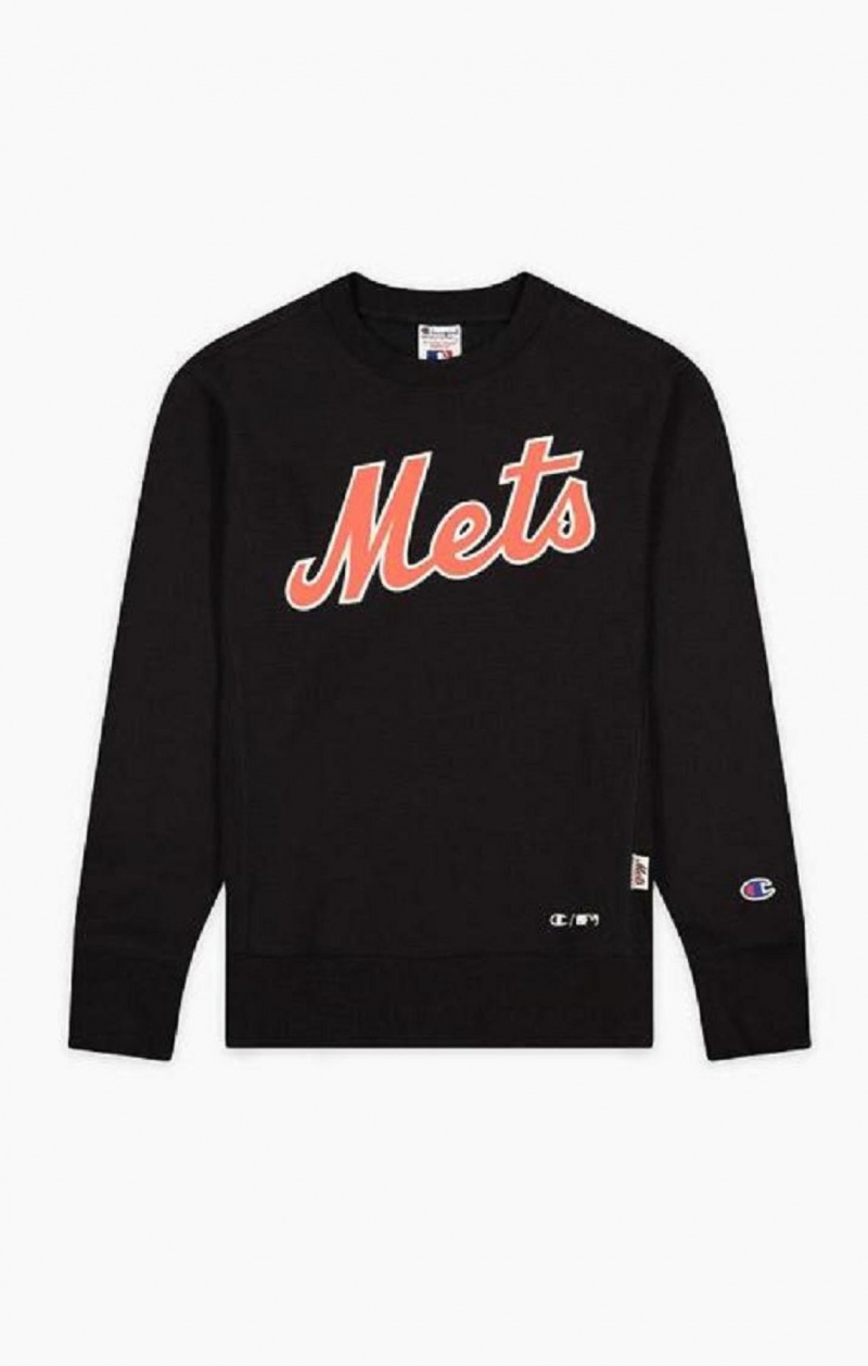 Champion New York MLB Sweatshirt Gensere Herre Svarte | 6089-CTXAY