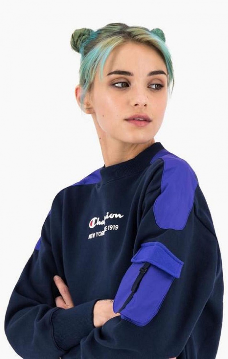 Champion New York Sweatshirt Gensere Dame Lilla | 1245-GFZJM