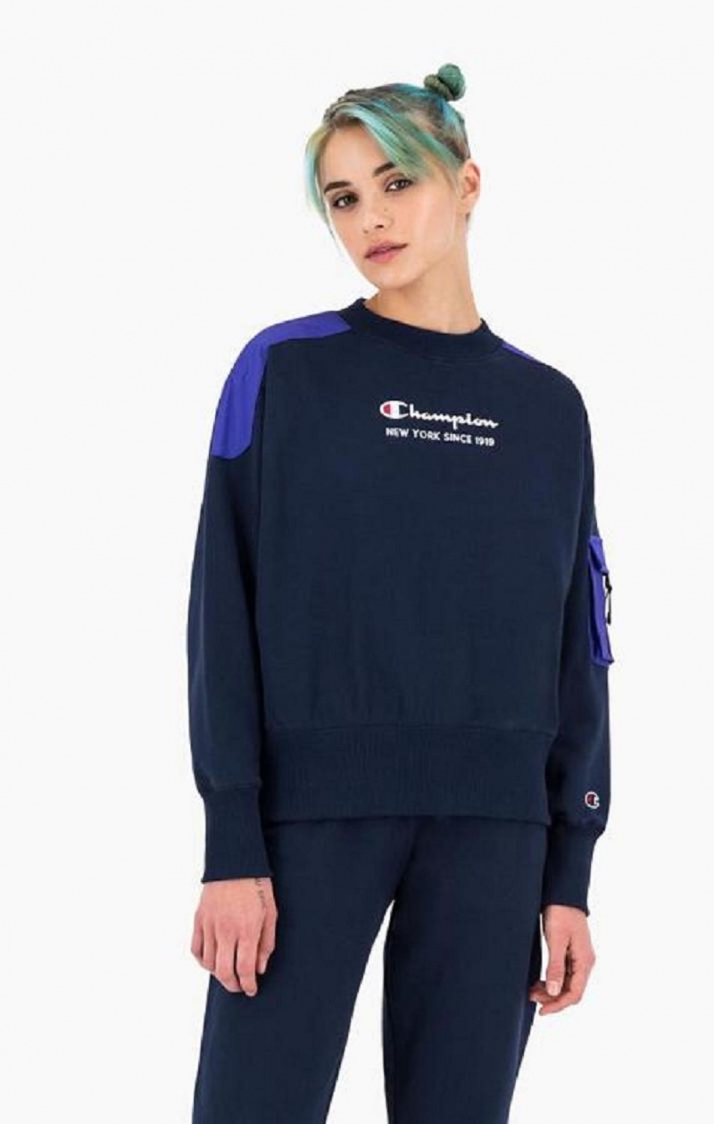 Champion New York Sweatshirt Gensere Dame Lilla | 1245-GFZJM