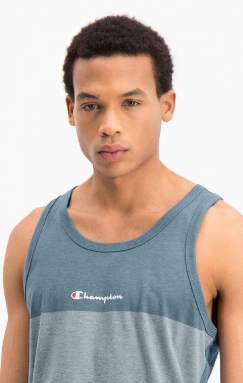 Champion Ombré Panelled Tank Top T-skjorte Herre Blå | 6148-STHFV