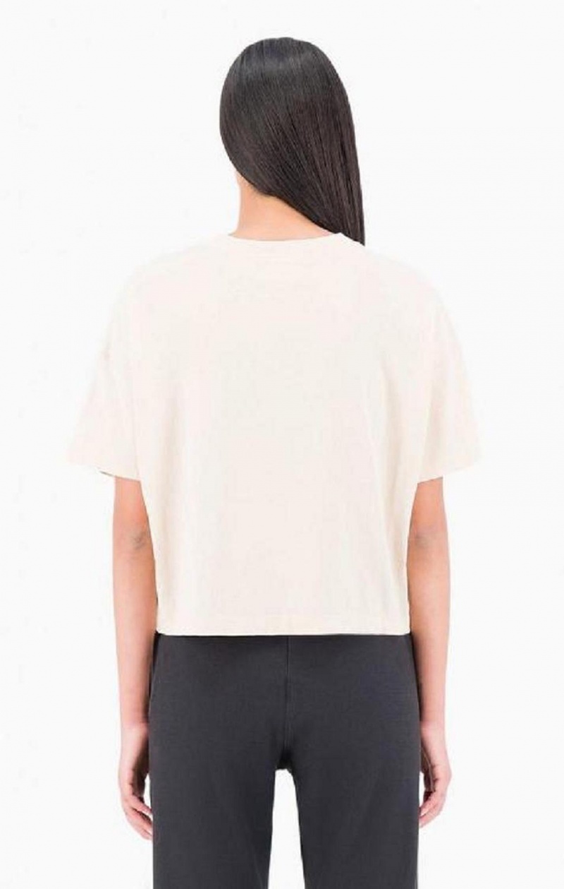 Champion Ombré Wash Cropped T-Shirt T-skjorte Dame Gul | 3724-OSLNX