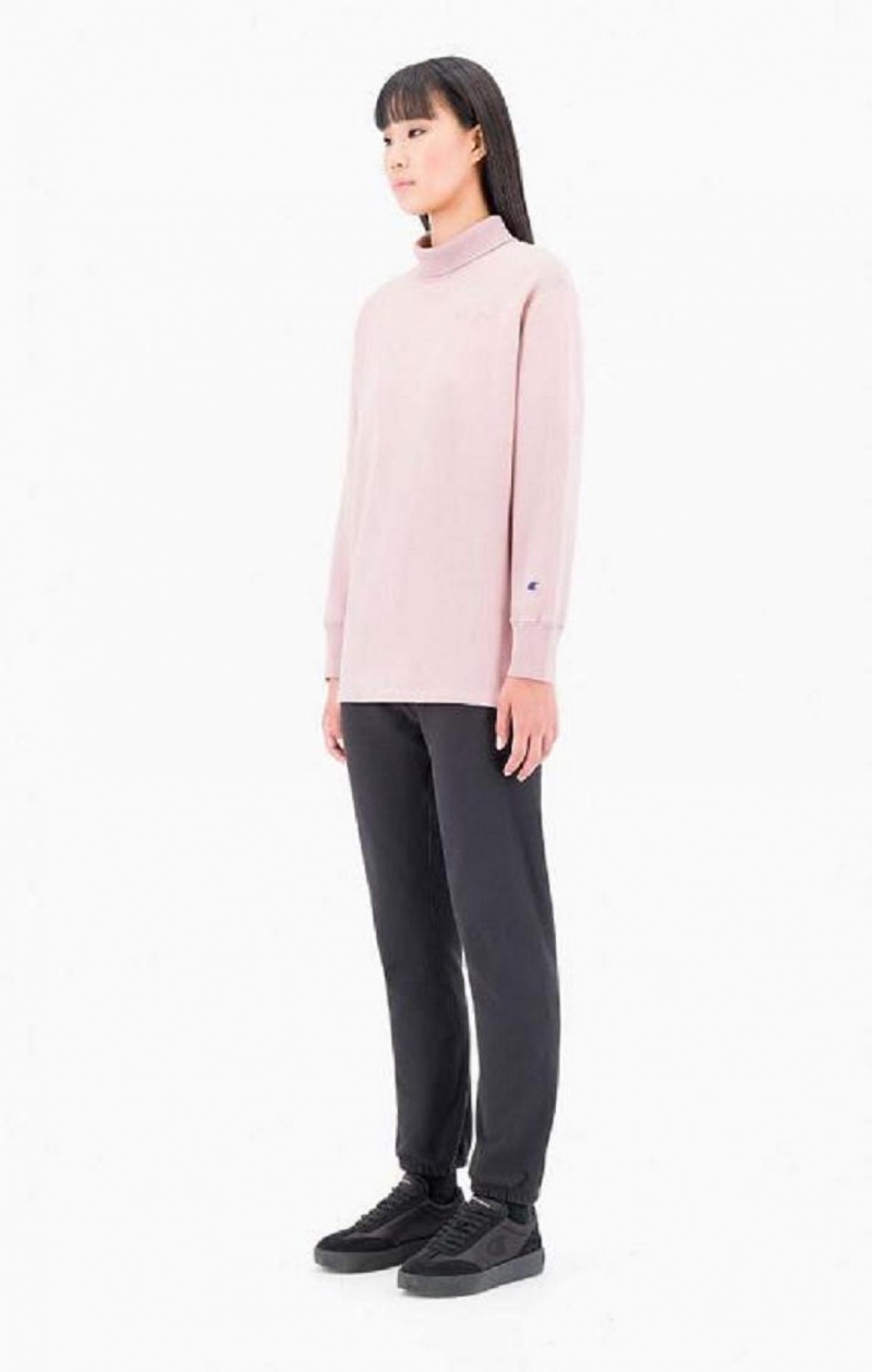 Champion Ombré Wash High Neck Sweatshirt Gensere Dame Rosa | 8162-BTGLP