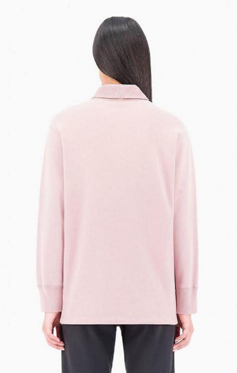 Champion Ombré Wash High Neck Sweatshirt Gensere Dame Rosa | 8162-BTGLP