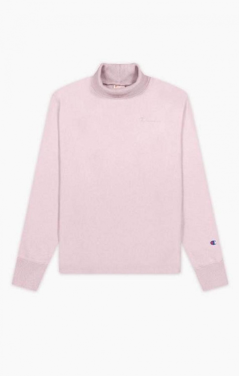 Champion Ombré Wash High Neck Sweatshirt Gensere Dame Rosa | 8162-BTGLP