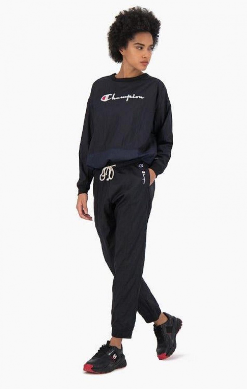 Champion Panel Detail Cuffed Track Pants Joggebukse Dame Svarte | 1243-HYAJU