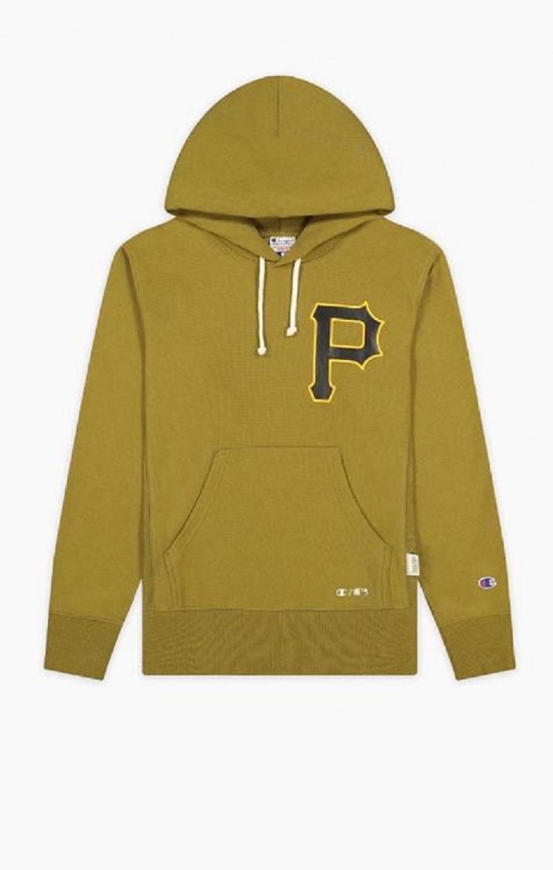 Champion Pittsburgh MLB Reverse Weave Hoodie Hettegenser Herre Olivengrønne Grønn | 4721-RALNB