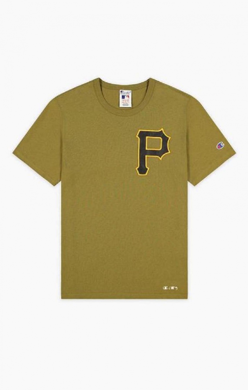 Champion Pittsburgh MLB T-Shirt T-skjorte Herre Olivengrønne Grønn | 6023-BAJNW