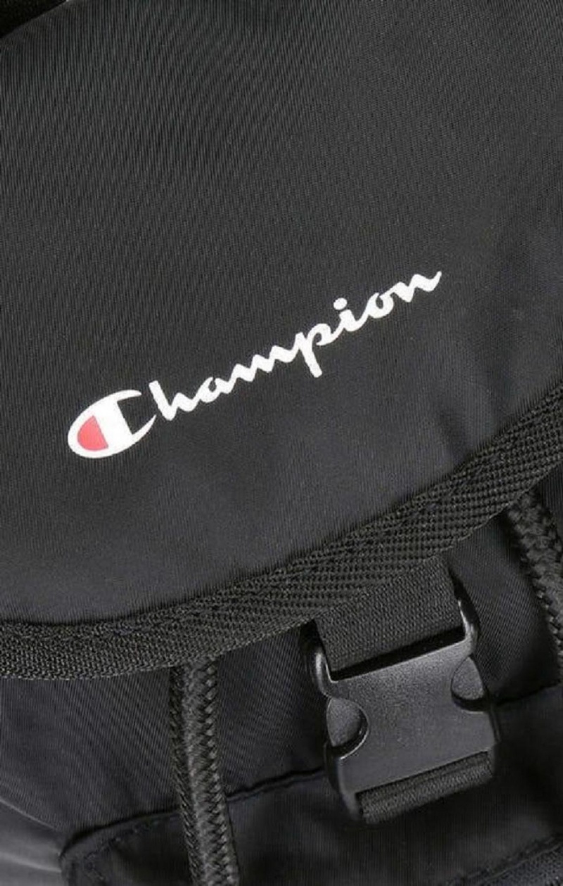 Champion Pocket Front Drawstring Backpack Vesker Dame Svarte | 0564-VYFBK