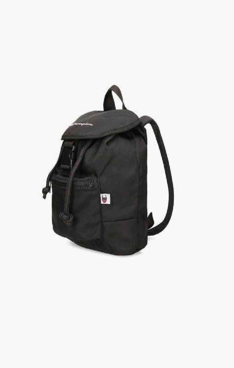 Champion Pocket Front Drawstring Backpack Vesker Dame Svarte | 0564-VYFBK