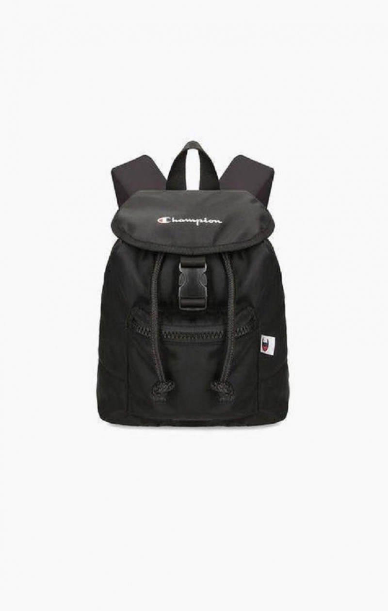 Champion Pocket Front Drawstring Backpack Vesker Dame Svarte | 0564-VYFBK