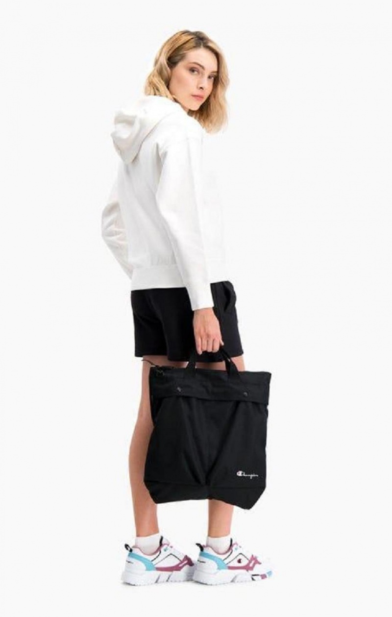 Champion Pocket Front Zip Tote Bag Vesker Dame Svarte | 8495-BMSEX