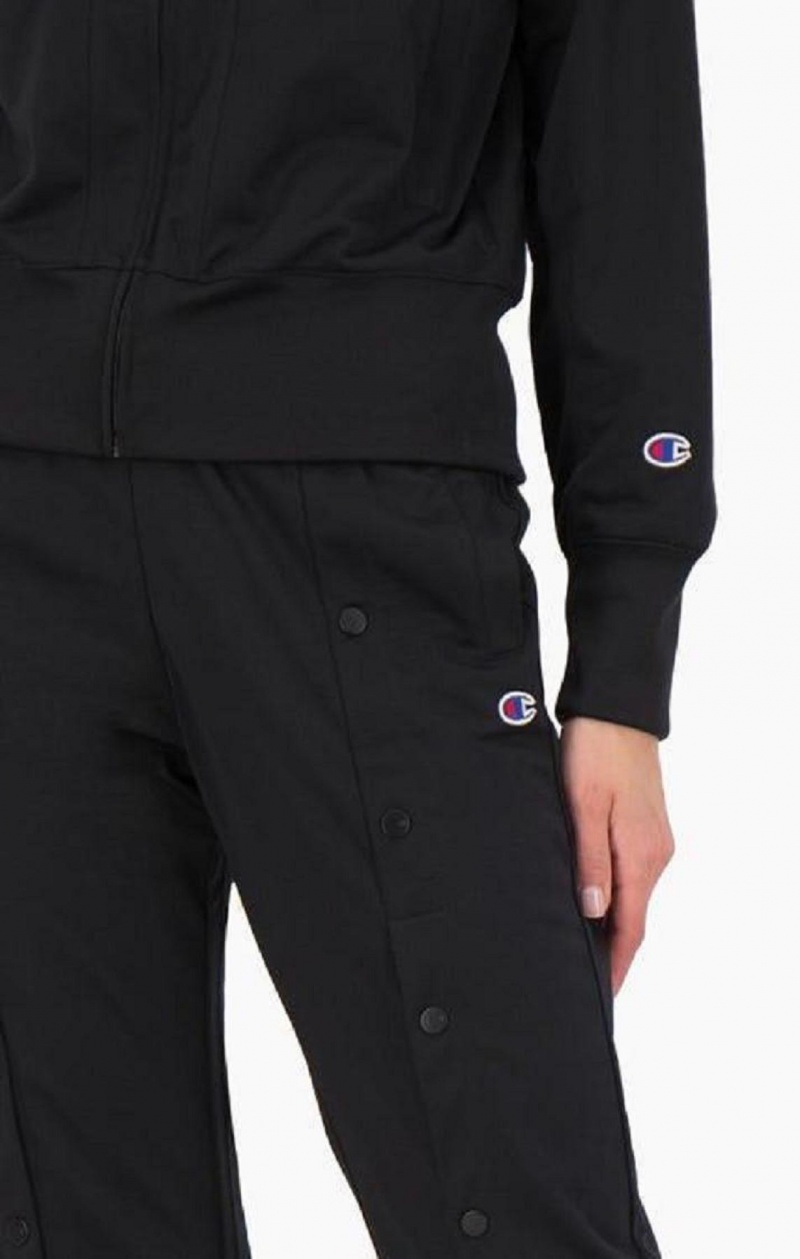 Champion Popper Front Track Pants Joggebukse Dame Svarte | 2837-UFJHX