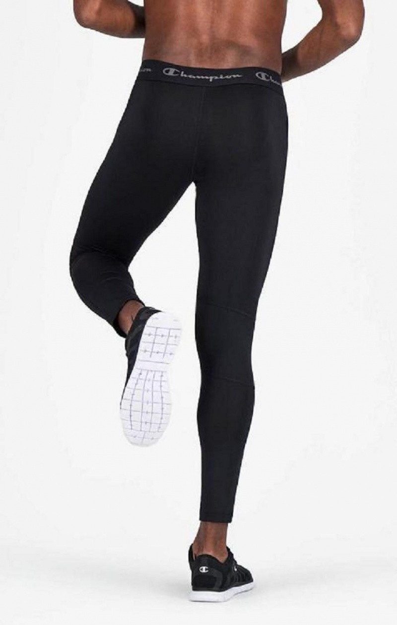 Champion Quick Dry Compression Trenings Leggings Joggebukse Herre Svarte | 7498-JKPTA