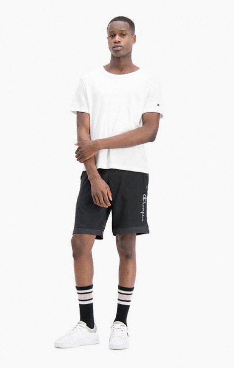 Champion Reflective Script Logo Shorts Shorts Herre Svarte | 9758-YIWFP