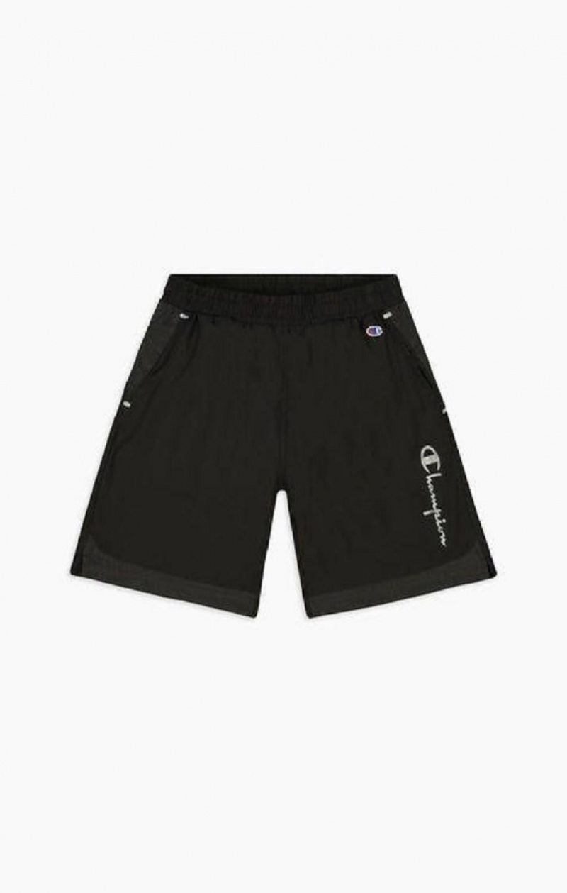 Champion Reflective Script Logo Shorts Shorts Herre Svarte | 9758-YIWFP