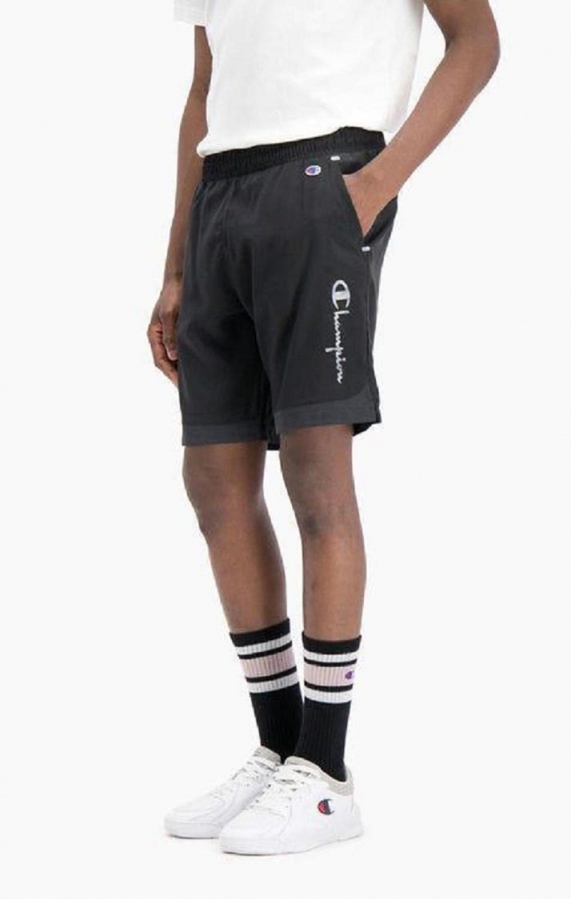 Champion Reflective Script Logo Shorts Shorts Herre Svarte | 9758-YIWFP