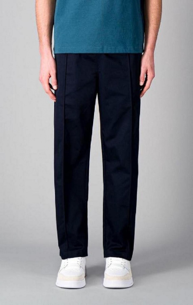 Champion Rett Leg Front Seam Woven Trousers Joggebukse Herre Mørke Blå | 1948-JYSRN