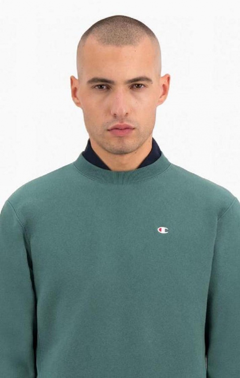 Champion Reverse Weave Sweatshirt Gensere Herre Grønn | 8725-VRLFB