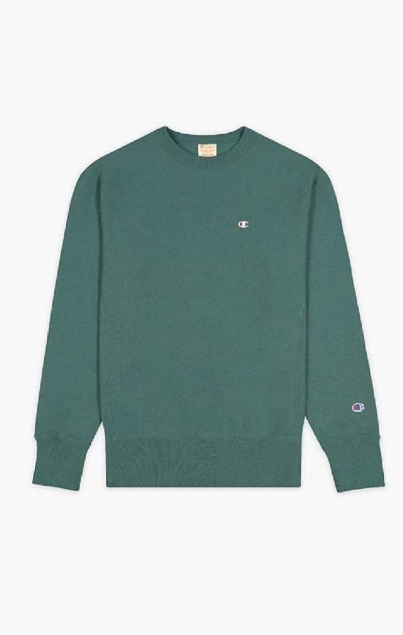 Champion Reverse Weave Sweatshirt Gensere Herre Grønn | 8725-VRLFB