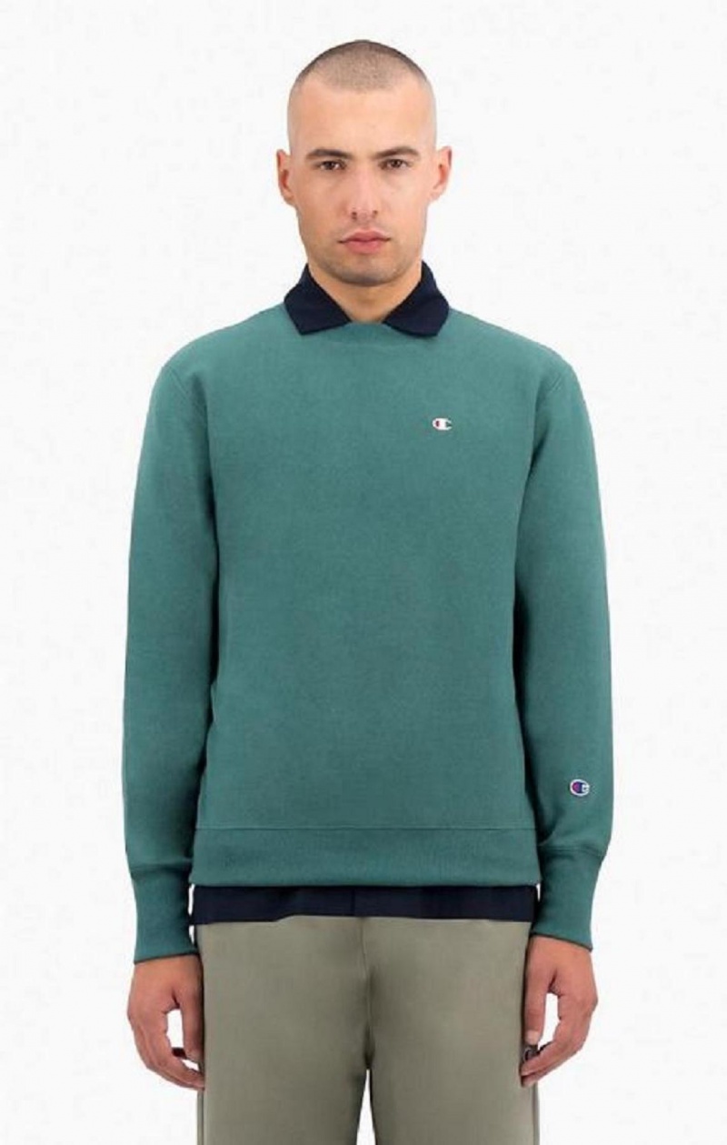 Champion Reverse Weave Sweatshirt Gensere Herre Grønn | 8725-VRLFB