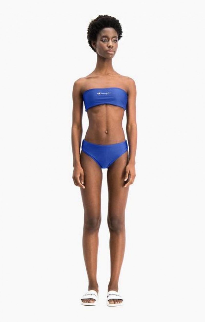 Champion Reversible C Logo High Liv Bikini Bottoms Badetøy Dame Blå | 3790-ICYSF