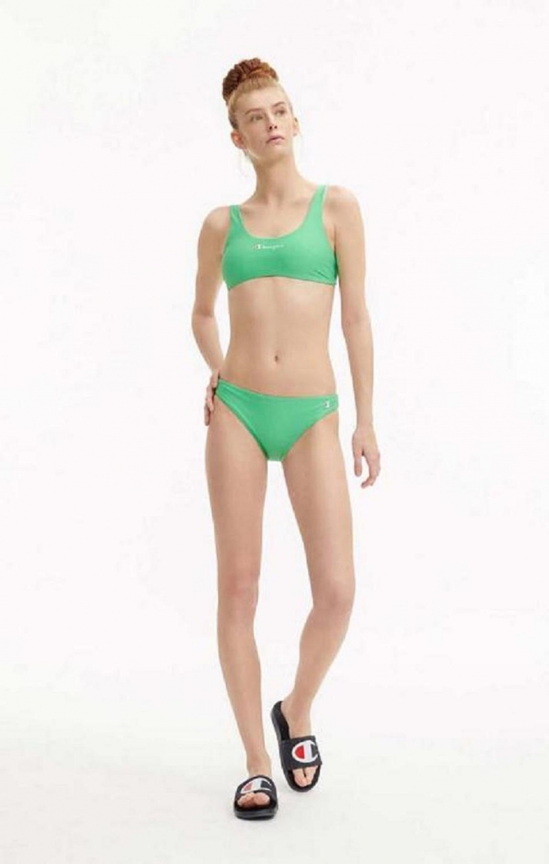 Champion Reversible 'C' Logo Patch Bikini Bottoms Badetøy Dame Grønn | 4816-ZEDGW