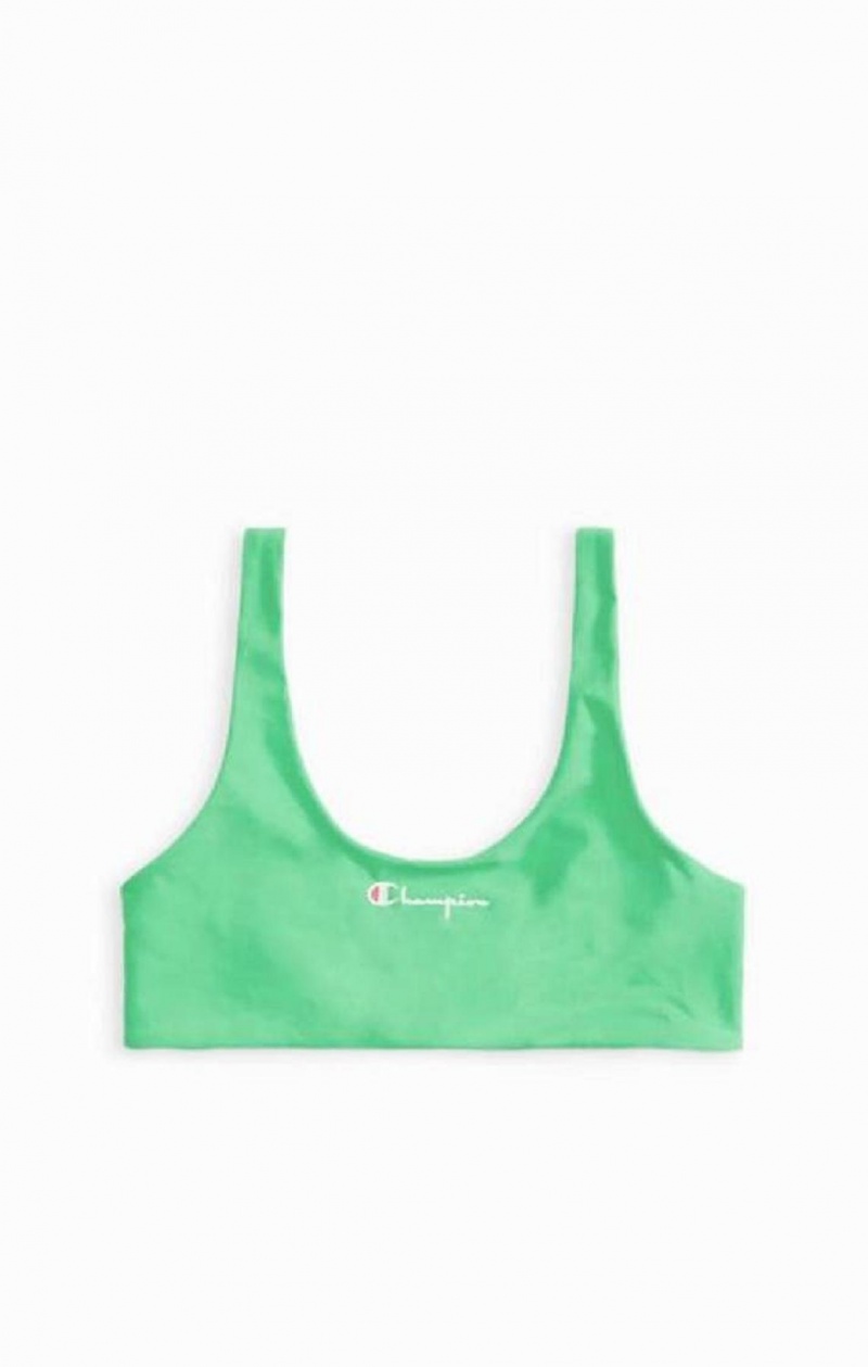 Champion Reversible Script Logo Bikini Top Badetøy Dame Lyse Grønn | 8390-OYRNI