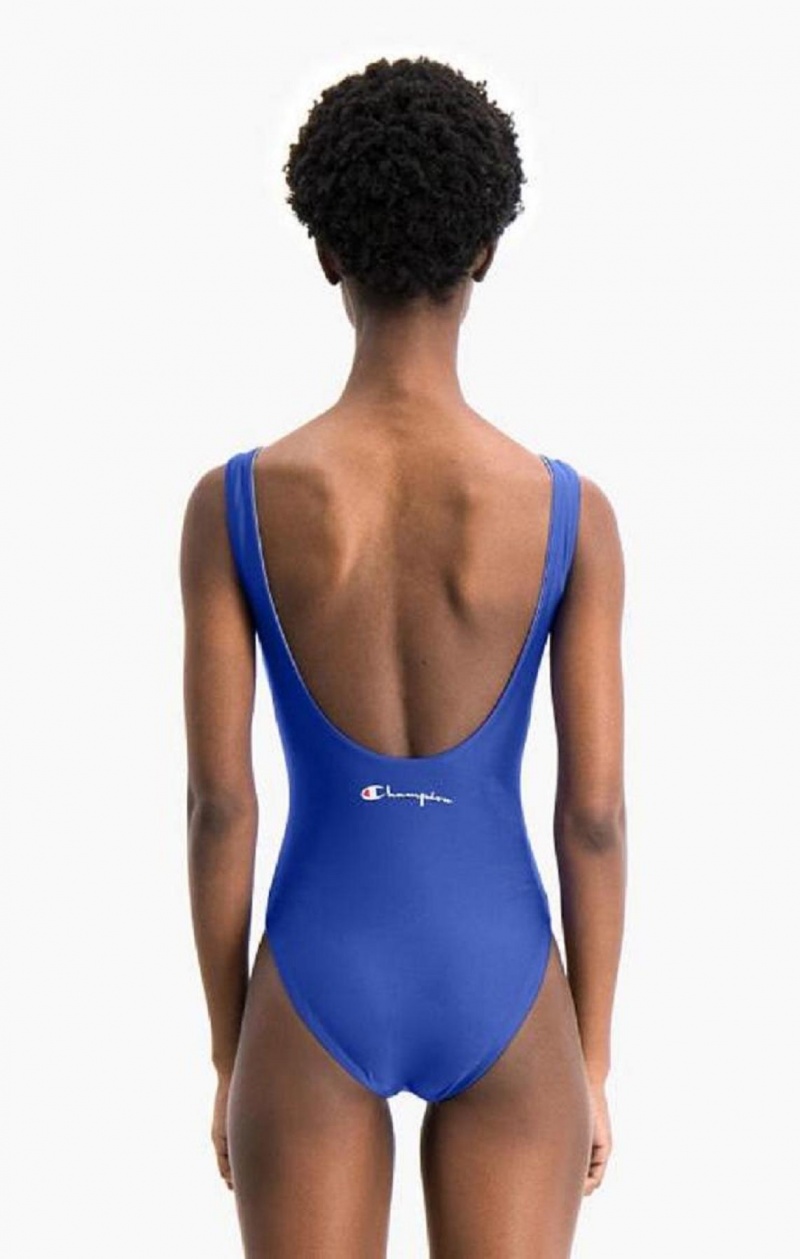 Champion Reversible Script Logo Swimsuit Badetøy Dame Blå | 1850-JWIAC