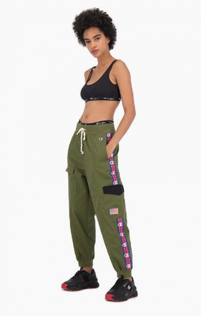 Champion Ribbet Bomull Logo Trim Bralette Badetøy Dame Svarte | 9870-LJSCR