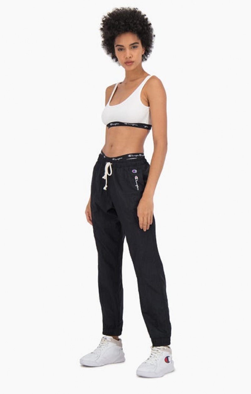 Champion Ribbet Bomull Logo Trim Bralette Badetøy Dame Hvite | 2408-IFYBQ