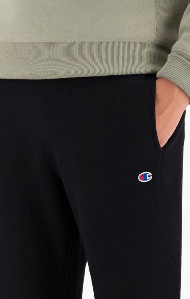 Champion Ribbet Cuffed Reverse Weave Joggers Joggebukse Herre Svarte | 1940-GWEMI