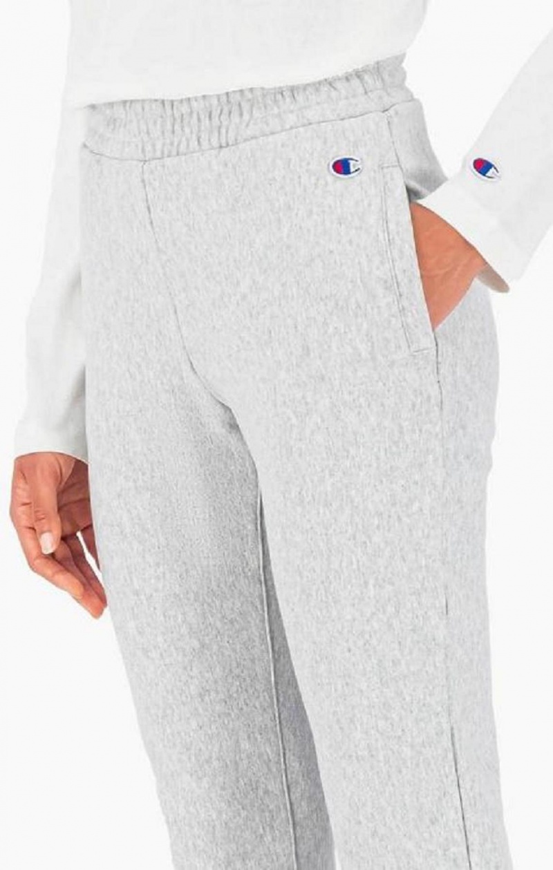 Champion Ribbet Cuffed Stretch Reverse Weave Joggers Joggebukse Dame Lyse Grå | 5946-ABEMX