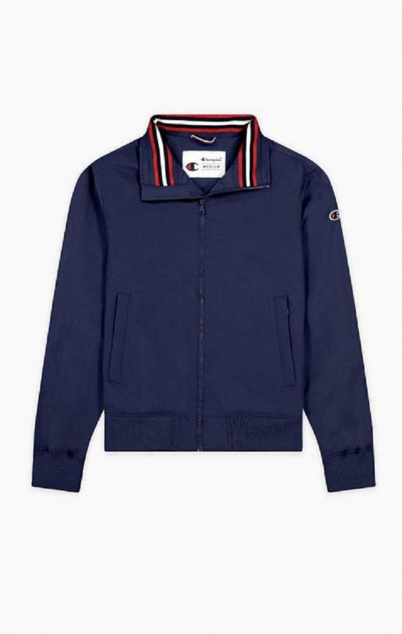 Champion Rubber C Zip-Through Jacket Jakker Herre Mørke Blå | 7543-KIPAZ