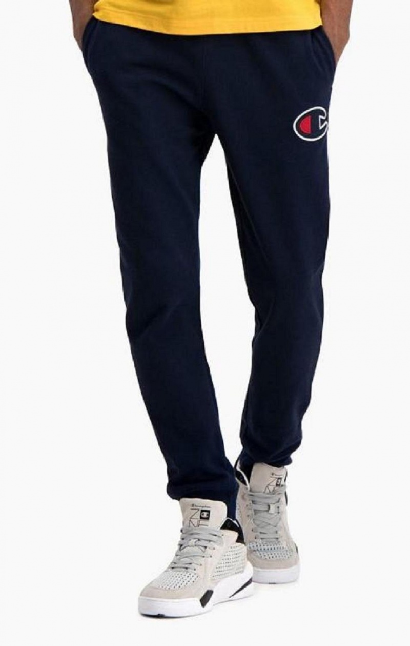 Champion Satin C Logo Bomull Terry Joggers Joggebukse Herre Mørke Turkis | 5690-XPKVS