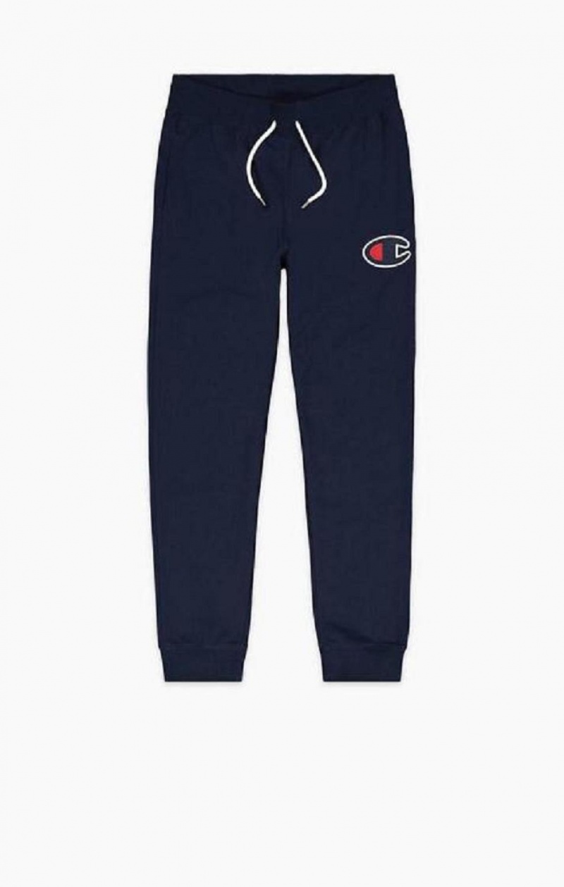 Champion Satin C Logo Bomull Terry Joggers Joggebukse Herre Mørke Turkis | 5690-XPKVS