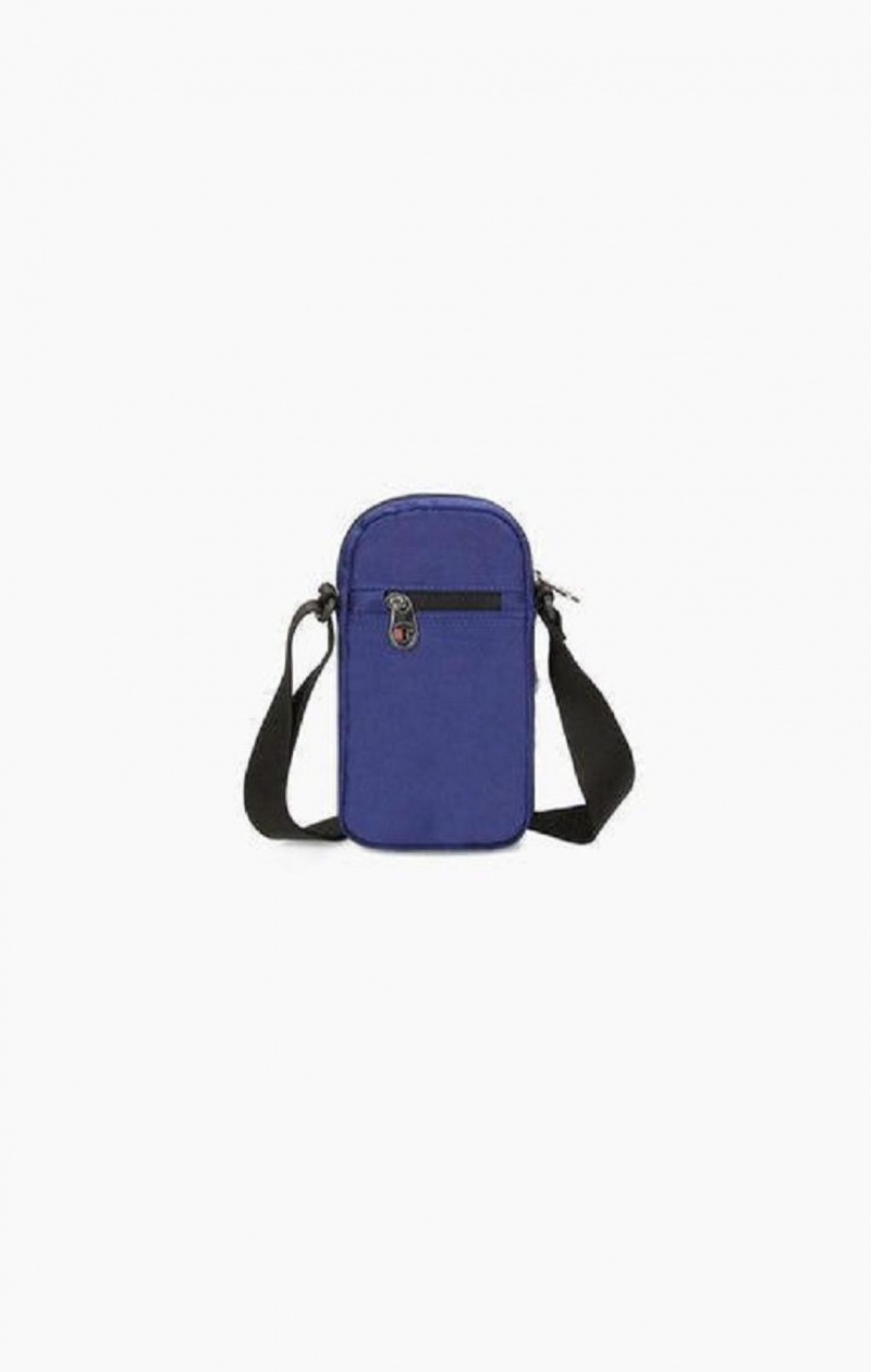 Champion Satin C Logo Patch Double Reima Crossbody Bag Vesker Herre Blå | 1578-SGVWX